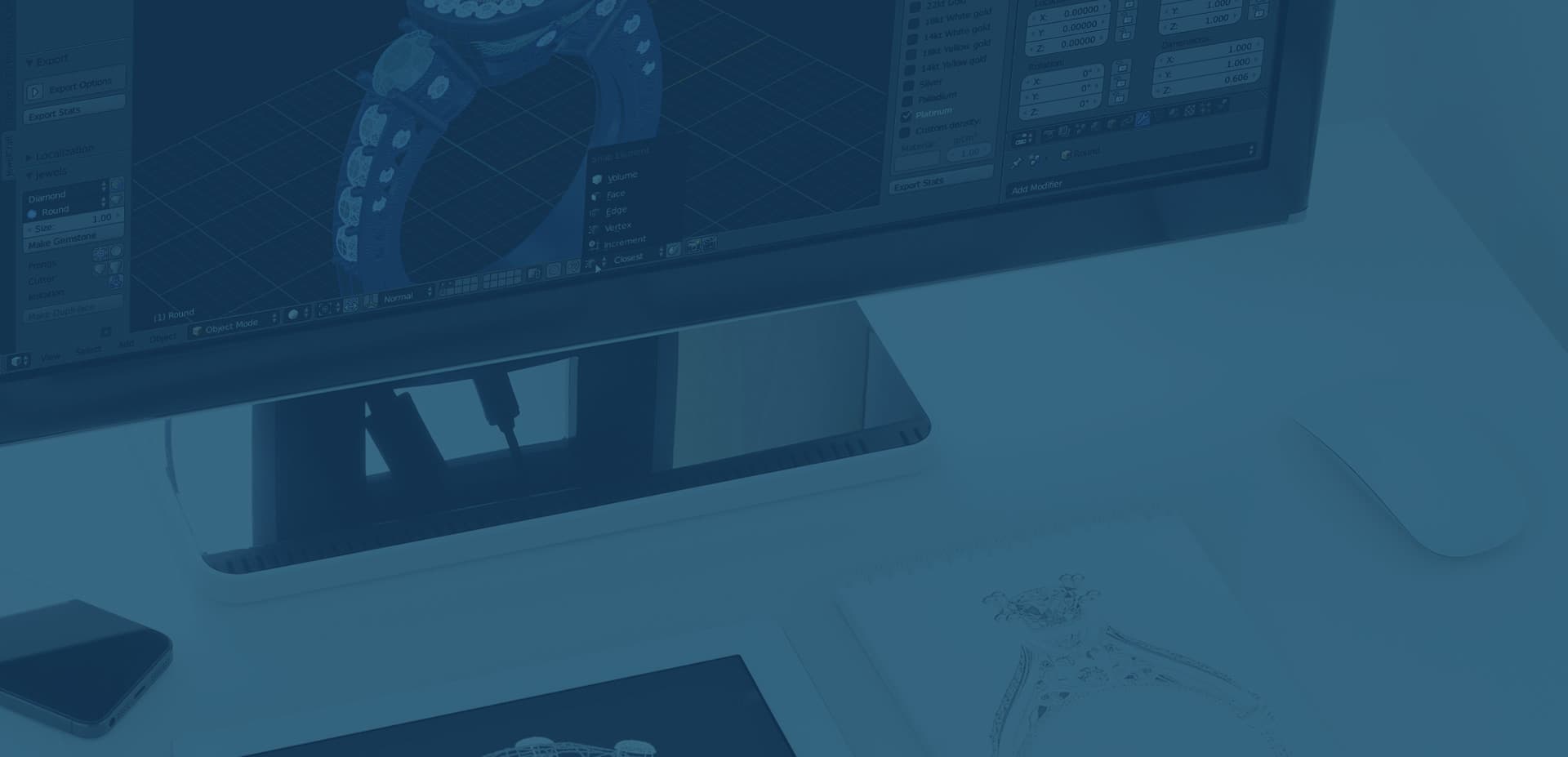 Jewelry CAD design workstation